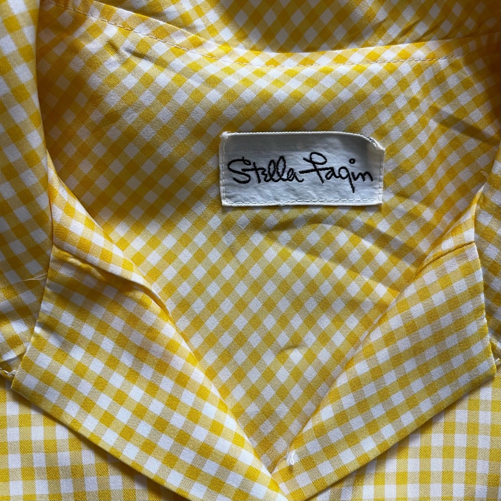 STELLA FAGIN GINGHAM PRINT BUTTON DOWN DRESS LIGHTWEIGHT COTTAGECORE PRAIRIE - Picture 5 of 10